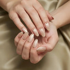 Golden Praline Medium Almond Press-On Nails for Everyday Wear | MOONLEE