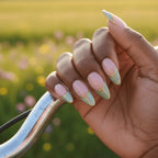 Matcha Mousse Medium Almond Press-On Nails for Sunday Brunch | MOONLEE