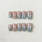 Starlight Mist Short Oval Press-On Nails for Typing & Commute | MOONLEE