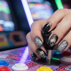 Static Grape Short Stiletto Press-On Nails for Typing & Commute | MOONLEE