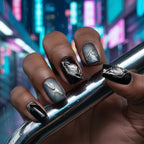 Static Grape Short Stiletto Press-On Nails for Typing & Commute | MOONLEE